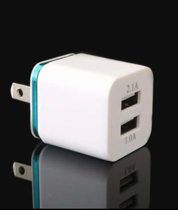 USB Wall Charger Plug Block Cube 2 Port Portable Fast Charger
