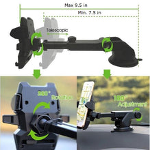 Load image into Gallery viewer, Car Phone Mount Holder Adjustable Long Neck One Touch Windshield Dashboard Desk