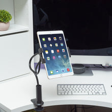 Load image into Gallery viewer, Tablet Holder Phone 2-In-1 with Flexible Long Arm. Bedside Desk Mount Bracket Stand
