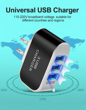 Load image into Gallery viewer, USB Wall Charger Plug Block Cube 3 Port Portable Fast Charger