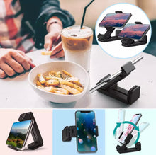 Load image into Gallery viewer, Universal Airplane Seat Phone Stand Multi-Directional Dual 360 Degree Rotation Handsfree Phone Holder
