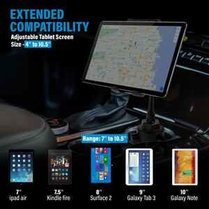 Cup Car Mount Holder 2-In-1 Tablet and Smartphone