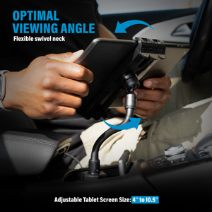 Cup Car Mount Holder 2-In-1 Tablet and Smartphone Optimal View