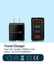Load image into Gallery viewer, USB Wall Charger Plug Block Cube 4 Port  Portable Quick Charger
