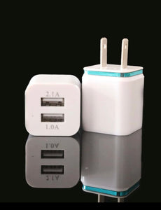 USB Wall Charger Plug Block Cube 2 Port Portable Fast Charger