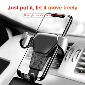 Car Phone Mount Gravity Holder for Air Vent. Compatible with 4 to 6.4 inch width mobile phone